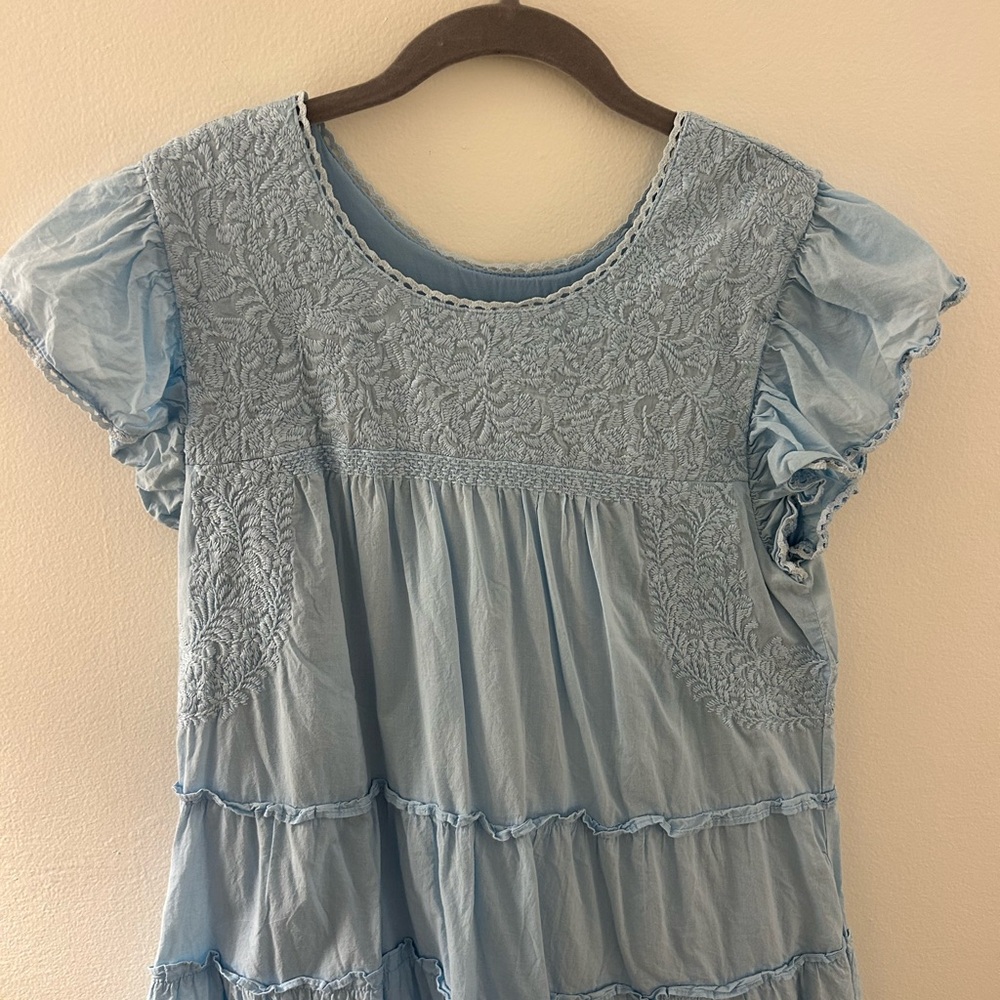 J. Marie Blue Lace Mini Dress